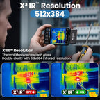 Thermal Camera for Android & iOS, P3 Thermal Imaging Camera with 512×384 X³ IR Resolution, 256×192 IR Resolution, Manual Focus Infrared Camera, 15× Zoom, -4℉ to 1112℉ Temp Range Thermal Imager