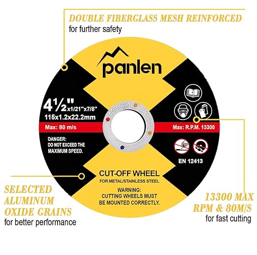 25 Pack - 4.5" 7/8" Arbor Cut Off Wheels for Metal, Premium Materials Stainless Steel Cutting Wheel, Thin Cut-Off Discs for Angle Grinder