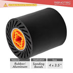 Rubber Expanding Drum 3 Pcs for Abrasive Sanding Bands, 3.5" x 4" with 3/4" Quad Keyway