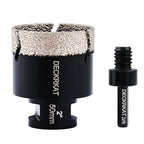 Diamond Hole Saw, 2" Hole Saw for Tiles Granite Marble Ceramic Glass Porcelain, 50mm Core Drill Bit with 5/8-11 Thread and 3/8” Hex Shank Adapter for Angle Grinders & Drills