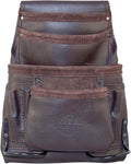 Graintex OS2250 10 Pocket Oil Tanned Leather Nail & Tool Pouch Dark Brown Color for Constructor/Electrician/Plumber
