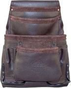 Graintex OS2250 10 Pocket Oil Tanned Leather Nail & Tool Pouch Dark Brown Color for Constructor/Electrician/Plumber