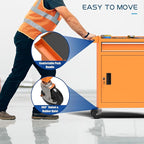 5-Drawers Tool Chest, 2-in-1 Mechanic Rolling Tool Box Removable Lockable Tool Storage Cabinet, Metal Tool Cart with Drawers and Wheels for Garage, Workshop