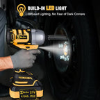 1/2 inch Cordless Impact Wrench,650Ft-lbs (800N.m) Brushless Power Impact Driver,3000RPM High Torque Impact Gun,2x 4.0 Battery, 5 Sockets,8 Drill,6 Screws for Home Car Tires Truck Mower