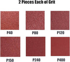 2x42 Sanding Belts, Aluminum Oxide Belt Sander Sandpaper, 2 Each of 40 80 120 150 240 400 Grits,12 Pack(2x42in)