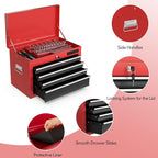 S AFSTAR 6-Drawer Rolling Tool Chest, High Capacity Tool Storage Cabinet with 4 Hooks, Locking System and Universal Wheels, 2-in-1 Detachable Large Toolbox for Garage Workshop (Black & Red)