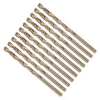 Drill Bit, #24 Cutting Diameter, 4341 HSS Gold Finish 135° Cutting Angle Number Jobber Bits - (Applications: for Drilling Soft Metal Plastic Wood), 10-Pieces