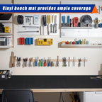 Vesici 1 Roll 23.5 x 200 Inch Work Bench Mat Self Adhesive Resistant PU Floor Runner Easy to Clean Workbench Mat Pad for Garage Workbench or Table Storage Tool Organization,Black