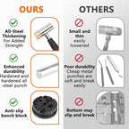 Pridefend Punch Set, Roll Pin Punch Set Made of Solid Material,Including Steel Pin Punch Set, Roll Pin Starter Punch and Hammer,with Organizer Storage Box (with Bench Block)