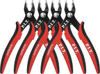 P.I.T. 4 Pack Micro Wire Cutter,5.5'' Precision Electronics Flush Cutters with TPU Handle, Spring Loaded Wire Cutters for Crafting, Electronics, Jewelry Making