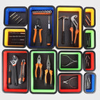 12 Pcs Collapsible Magnetic Parts Tray Set Foldable Tool Tray Storage Organizer Magnetic Tray 3 Different Size Collapsible Bowl for Screw, Bolts, Nuts, Washers, Pins, Tool Gifts for Men