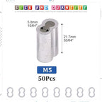 Glarks 50Pcs 3/16''(5mm) Aluminum Crimping Loop Sleeve Wire Rope Sleeves Double Barrel Ferrule for Wire Rope and Cable Line End (3/16''-50Pcs)