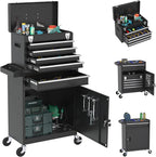 Rolling Tool Box with Wheels, 5-Drawer High Capacity Tool Chest with Wheels, Removable Storage Toolbox with Lock for Garage, Workshop