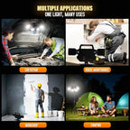 Rechargeable Work Light 5000LM, Foldable&Rotatable Magnetic LED Work Light with 6 Modes, 8000mAh Battery Powered Portable Work Lights for Car Repair, Home Maintenance, Workshop, Camping, Emergency Use