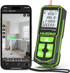 Laser Distance Measure 330Ft. Huepar Digital Rechargeable Laser Measuring Tool with Bluetooth -Phone APP, Angle Sensor, 1/16in Accuracy, M/in/Ft Unit, Pythagorean Mode, Measure Distance, Area, Volume