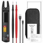 BSIDE DC AC Clamp Meter Open Jaw Smart Digital Multimeter Tester, Rechargeable with True RMS, Measures Current Capacitance Diode Duty Cycle Ohm Hz Continuity V-Alert Live Check Environment Temperature