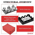 500A Bus Bar - ZEHGCH Weather Proof Power Distribution Block with 4 * 5/16"(M8)+2 * 3/8"(M10) Studs 48V DC - Heavy Duty Automotive Marine Battery Terminal Blocks with Cover - Negative&Positive