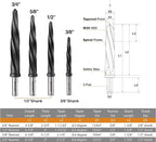 1/2" Bridge/Construction Reamer, M35 HSS Taper Chucking Reamer Drill Bit for Steel Alloy Aluminum Metal Wood Plastic, 1/2” Shank Chuck, Spiral Flutes, to Enlarge/Align Holes