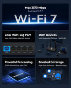 Cudy BE3600 Dual-Band Wi-Fi 7 Router, Lightning-Fast Speeds, 2.5G Multi-Gig Connectivity, Far-Reaching Coverage, Smooth and Stable, WR3600H