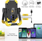 Samyoung 5000mAh 3000 Lumen Work Light Brightest, 30W Rechargeable Work Light, 360° Rotating LED IP65 Waterproof Mechanic Light for Job Site Car Repairing Construction Site