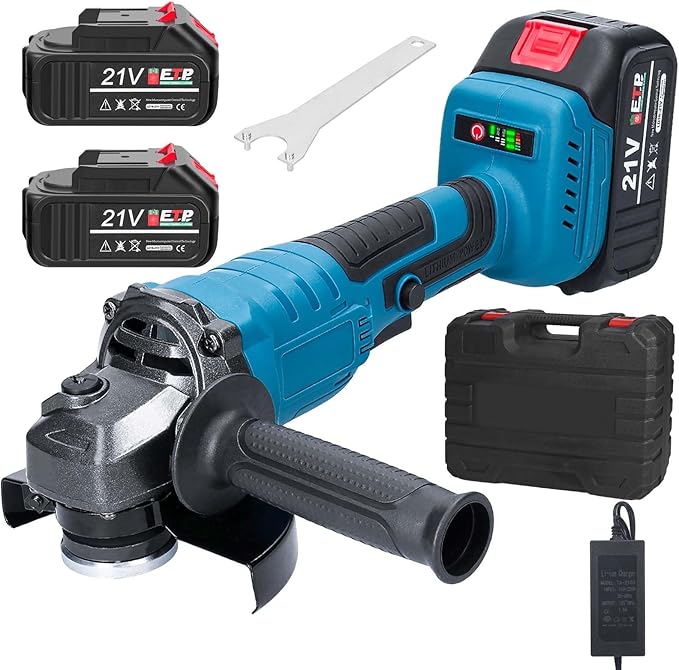 Housiwill Cordless Angle Grinder,Grinder Tool With 2-Position, 125MM M14 Professional Electric Power Grinder, 7500RPM Cordless Metal Angle Grinders For Cutting, Grinding