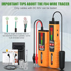 F04 Underground Wire Locator Tracer Tone Generator Kit and Probe with Earphone, Buried Wire Tester for Locating Breakage Cables & Wires Dog Fence Cables