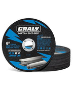 CRALY 6 Inch Cut-Off Wheels for Cutting Metal & Stainless Steel, Professional Grade Ultra Thin Metal Cutting Disc for Angle Grinder & Die Grinder, 7/8 in Arbor, 25-Pack(30115001-25)