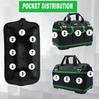 20 Inch Tool Bag, Waterproof Wide Mouth Tool Kit, Heavy Duty Tool Bag Organizer With Shoulder Straps and Molded Base, Tool Storage Package For Screwdrivers, Pliers, Nut Drivers (Green20IN)