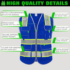 BeautyWill Custom Logo 10/20 Pack Safety Vest Class2 High Visibility Vest with Pockets Breathable Construction Vest Bulk