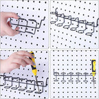 Ripeng Pegboard Screwdriver Holders Peg Board Organizer Accessories Multi Ring Tool Holders Six Tool Organizer Racks for Pegboard, Pliers(Black,4 Pieces)