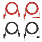Sumnacon Multimeter Test Lead Set - Stackable Banana Plug to Test Hook, Banana Plug to Alligator Clips Test Cable Kit, Flexible Silicone Electrical Test Wire Leads with Protective 9.8Ft/3M