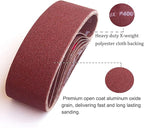 3 x 21-Inch Aluminum Oxide Sanding Belts, 40/80/120/240/400 Assorted Grits Abrasive Belts for Belt Sander, 15-Pack