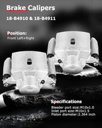 cciyu 18-B4910 18-B4911 Front Left & Right Brake Calipers With Bracket For Chevy For Malibu,For Pontiac For G6/For Solstice,For Saturn For Aura/For Sky