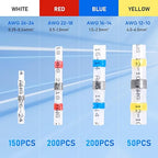 TICONN 600 Pcs Solder Seal Wire Connectors, Heat Shrink Butt Connectors, Waterproof and Insulated Electrical Wire Terminals, Butt Splice (600PCS)