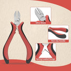 Wire Cutters 4"-5 Pack Side Cutters for Jewelry Making with Spring Loaded for DIY, Craft, Repairing