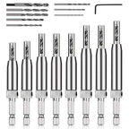COMOWARE 17pcs VIX Bits Self Centering Drill Bit Set, 1/4" Hex Shank Self Centering Hinge Drill Bit Set for Woodworking Window Door Hinge, Quick Change with 1 Hex Key & 8 Drill Bits 5/64-1/4”