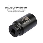 CASOMAN 1/2" Drive x 30 mm Deep 6 PT Impact Socket, CR-MO, 1/2-inch Drive 6 Point Axle Nut Socket for Easy Removal of Axle Shaft Nuts (30MM)
