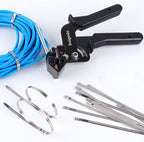 Delgada Metal Zip Tie Gun for Stainless Steel Tie Wrap,Tensioning Installation Gun for Self-Locking Stainless Zip Ties,Tie Fasten Plier—Tightening Cutting Width 12mm