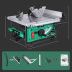 10-Inch Portable Table Saw with Stand - 15 Amp Motor, 25 Inch Rip Capacity, High-Power Jobsite & Workshop Table Saw