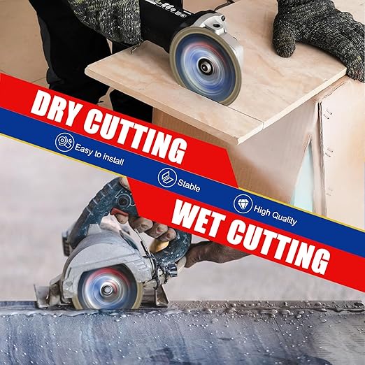 5PCS 4.5” Diamond Saw Blades for Angle Grinder, X-Turbo Tile Cutting Blade for Dry & Wet Cutting, Fast Smooth Cutting for Alabaster Concrete Granite Marble