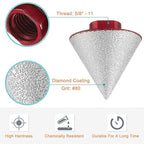 HARFINGTON Diamond Beveling Chamfer Bits 50mm Dia 5/8-11 Thread Cone Grinder Bit with Adapter, Countersink Drill Bit to Enlarge Holes for Porcelain Tile, Marble, Ceramic, Glass, Stones