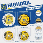 HIGHDRIL 3" 75mm Circular Saw Blade Set 4pcs - Diamond/HSS/Carbide Cutting Disc for Angle Grinder Cutting Metal Copper Aluminum Plastic Wood Glass
