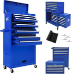 13 Drawer Rolling Tool Chest with Wheels, 2 in 1 Detachable Tool Chest with Drawers, Large Tool Box with Lock, Metal Tool Cabinet for Garage Workshop(Red)