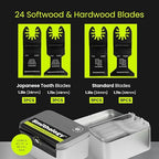 Smithology 24PCS Oscillating Saw Blades - 6 Japanese Tooth & 18 Standard Multi Tool Blades Kits, 33mm & 44mm with Precision-Ground Teeth, for Cutting Wood, PVC, Laminate Flooring, & Drywall