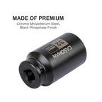 CASOMAN 1/2" Drive x 32 mm Deep 6 PT Impact Socket, CR-MO, 1/2-inch Drive 6 Point Axle Nut Socket for Easy Removal of Axle Shaft Nuts (32MM)