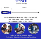 8-Piece Extra Long Torx and Slotted Phillips Screwdriver Set, length 12-inch T10-T30, plus Long star Screwdrivers, PH2 12" Long Cross-head & Flat Blade Screwdriver