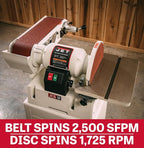 JET Benchtop 6" x 48" Belt and 12" Disc Sander, 1-1/2 HP, 115/230V 1Ph (Model JSG-6DC)