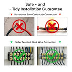 Terminal Block 2 Wrapped 12 Circuits 30A 450v Double-Row Screw terminals and 48 Pieces Connectors