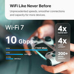 TP-Link Deco BE63 Tri-Band WiFi 7 BE10000 Whole Home Mesh System- 6-Stream 10 Gbps, 4x2.5G Ports Wired Backhaul, 4X Smart Internal Antennas, VPN, MU-MIMO, HomeShield, Free Expert Support (2-Pack)