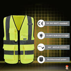 A-SAFETY 5 Pack High Visibility reflective Vest for men(XXXL)